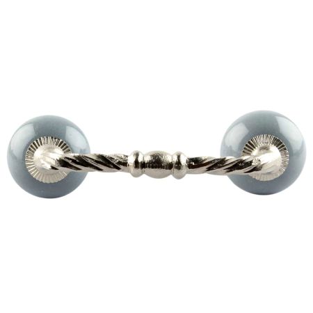 Solid Grey Ceramic Cut Bridge Handles